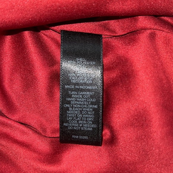 Small Express Red/Black Dress with Lace Trim - Picture 7 of 10